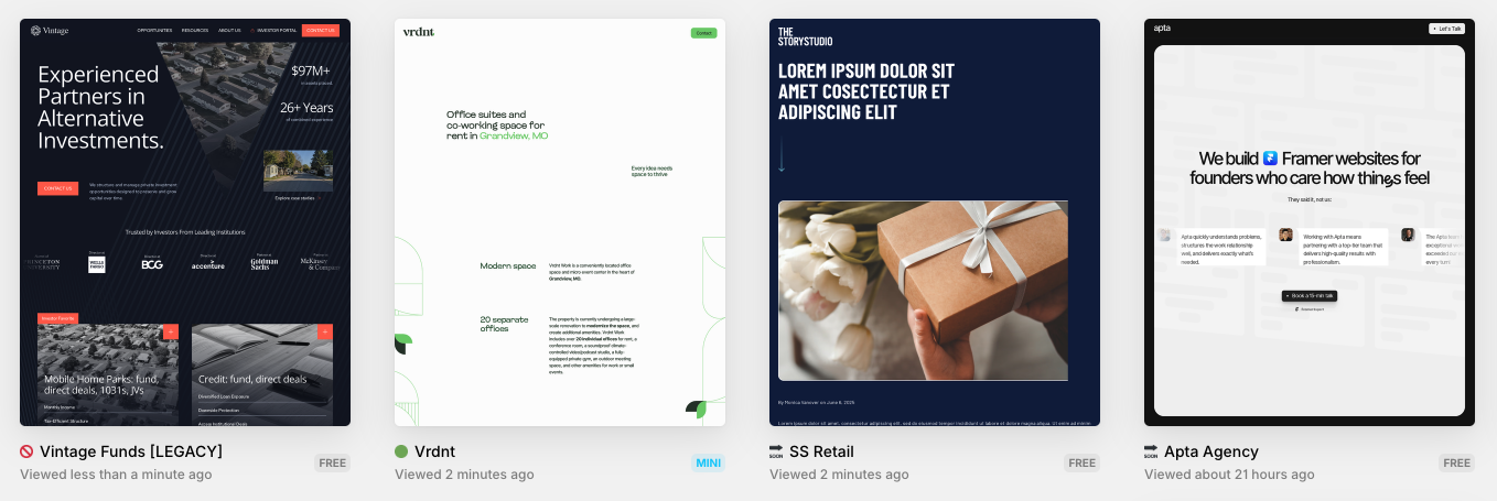 Estrutura de projeto no Framer